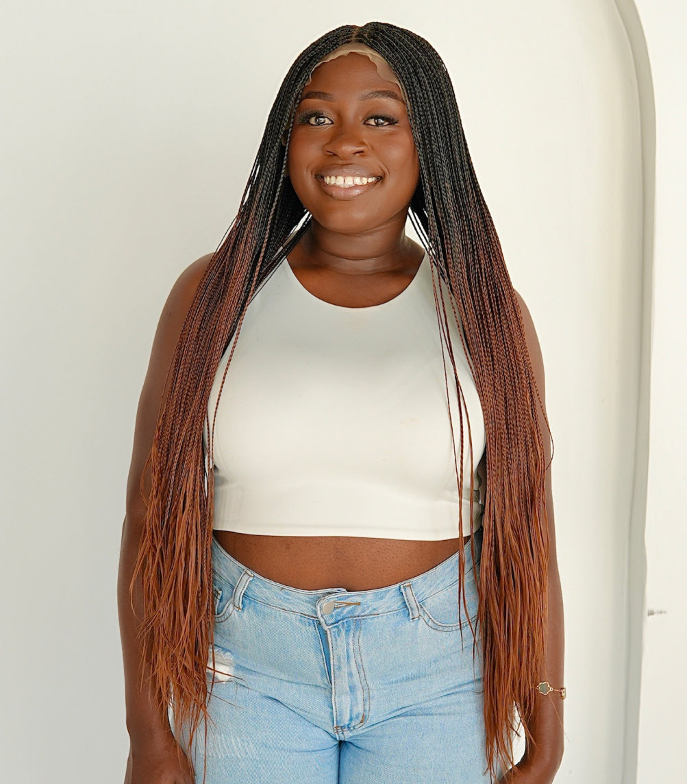 Bone Straight Luxe 13x6 Braided Wig