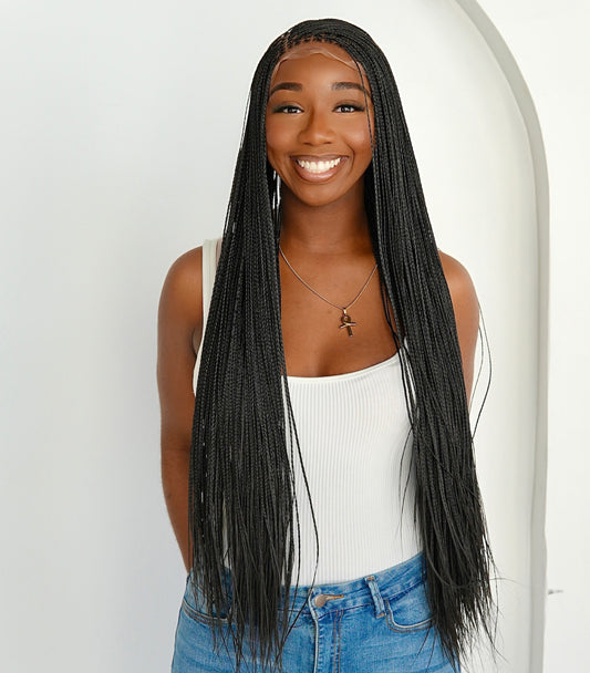 Bone Straight Luxe 13x6 Braided Wig