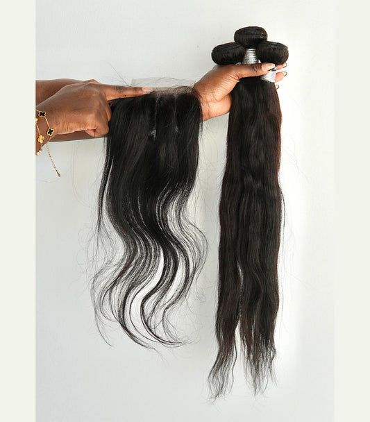 Straight Hair Bundle + Closure Package