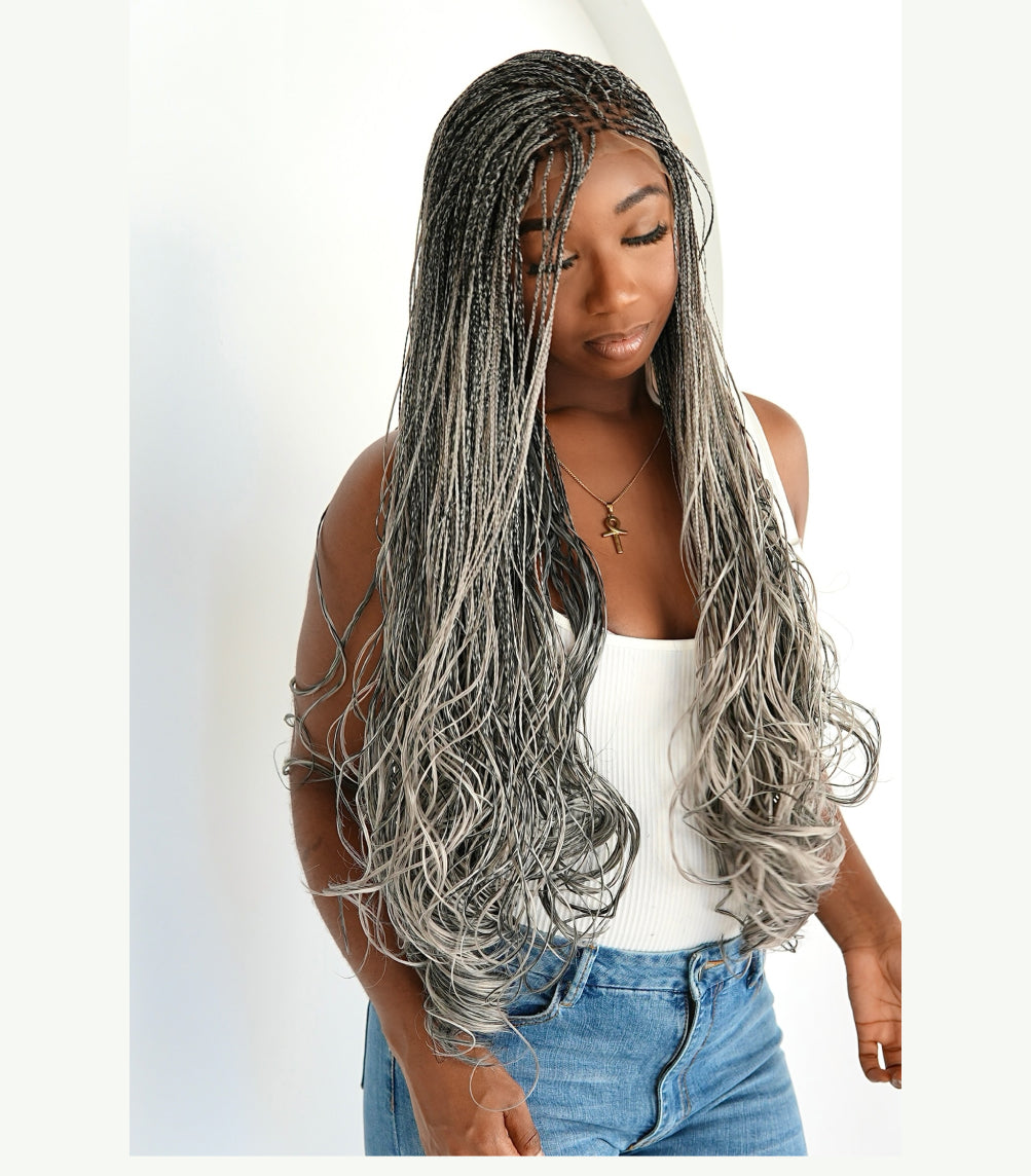 Curly Wild Numbers 13x6 Braided Wig